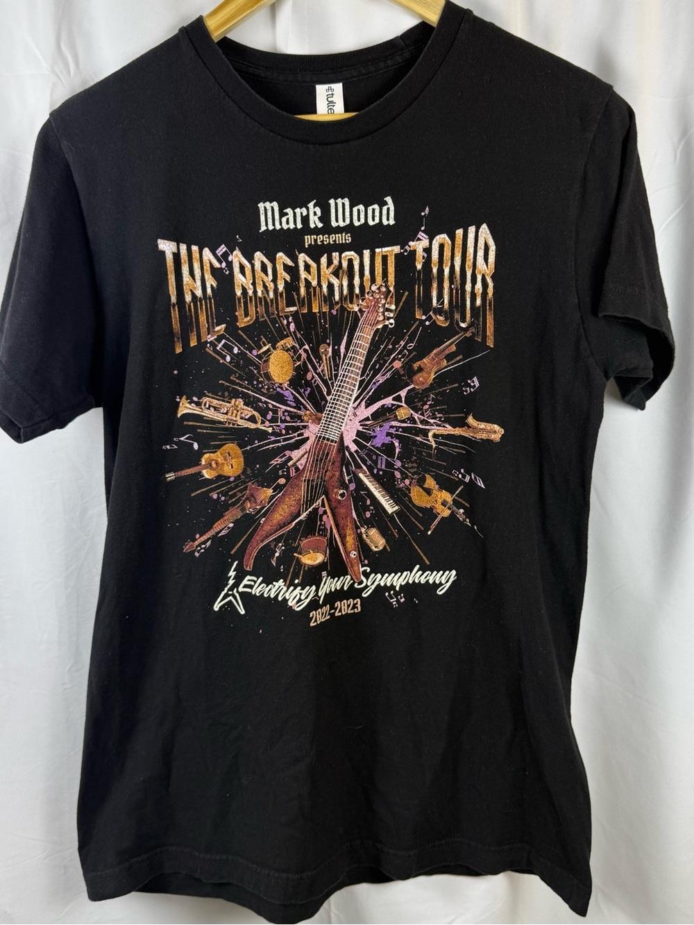 Mark Wood The Breakout Tour 2022-2023 Electric Violin Symphony T-Shirt M